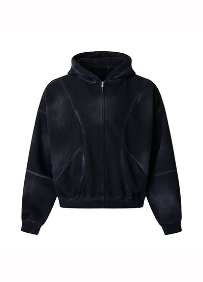 【MR nearly】Full wash line design full zip over hoodie  MR0169