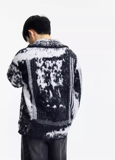 【People Style】Random polo silhouette fiber legience knit  PS0019