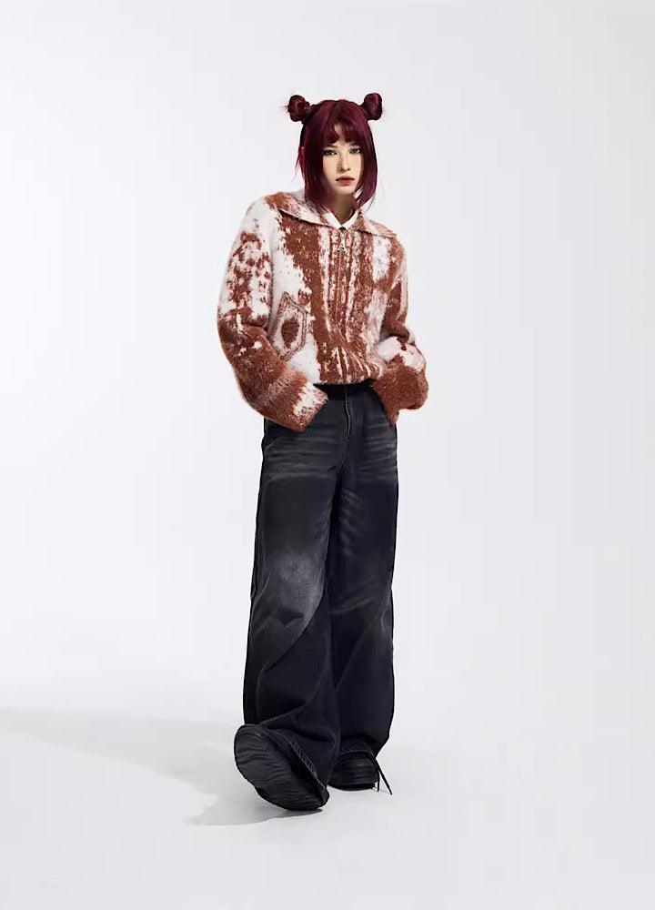 People Style】Random polo silhouette fiber legience knit PS0019 