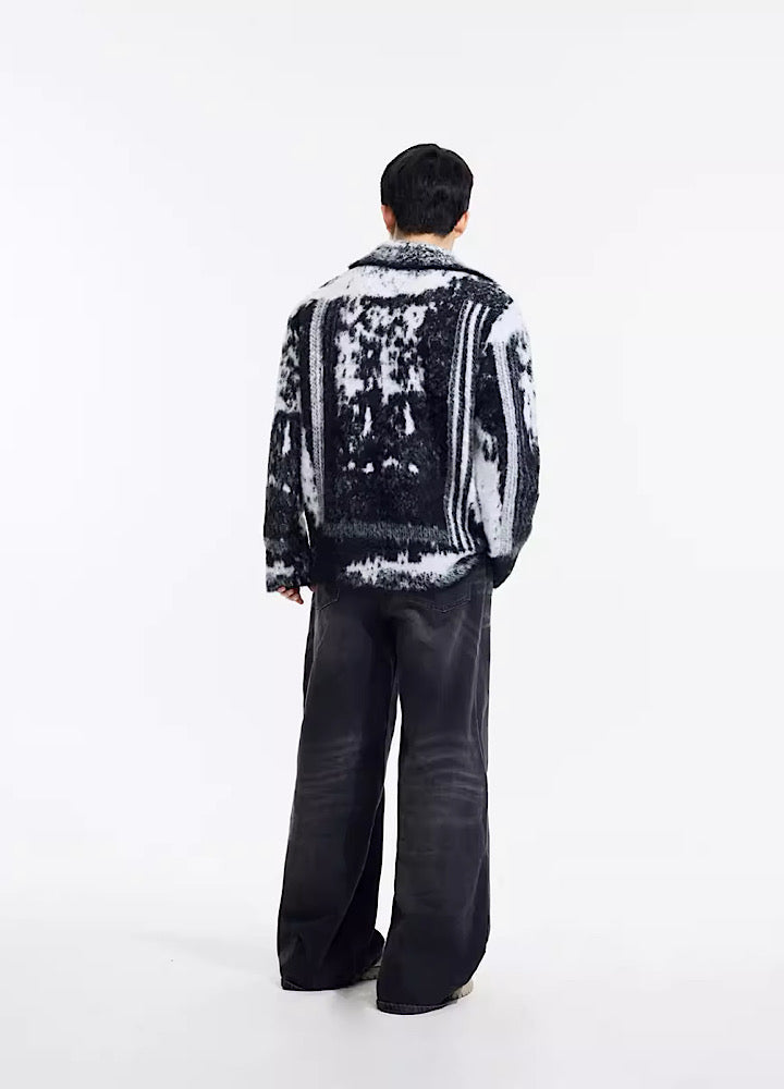 【People Style】Random polo silhouette fiber legience knit  PS0019