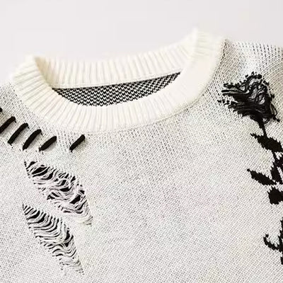 [ROMECL] Random flower design monotone chic knit RM0001