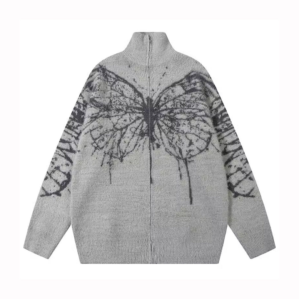 【ROMECL】Falling butterfly design acid dull knit  RM0005