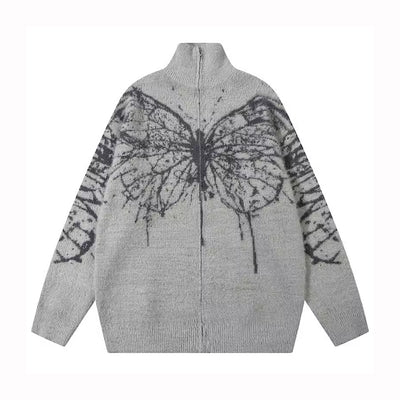 [ROMECL] Falling butterfly design acid dull knit RM0005