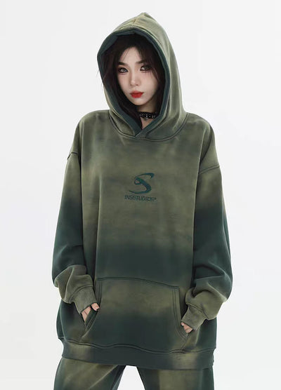 [INS] Gradient trend color loose overment hoodie IN0033