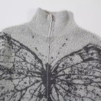 [ROMECL] Falling butterfly design acid dull knit RM0005