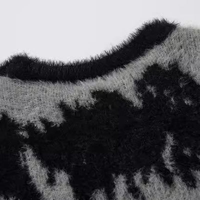 【ROMECL】Double logo unit design dark color knit  RM0006