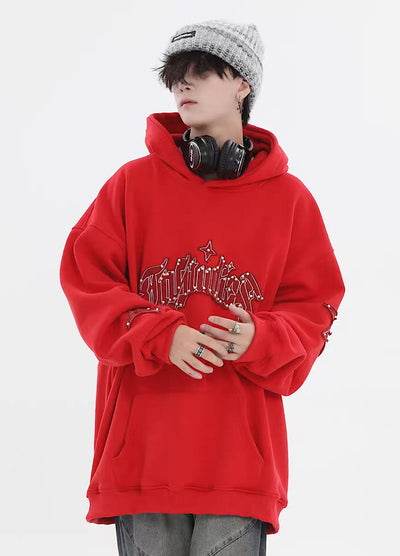 【INS】Cross initial design over silhouette hoodie  IN0036