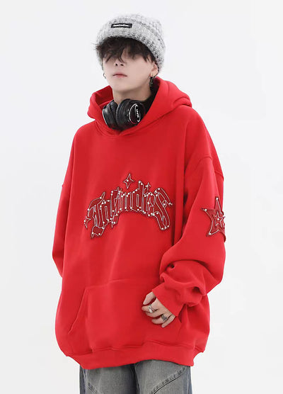 [INS] Cross initial design over silhouette hoodie IN0036