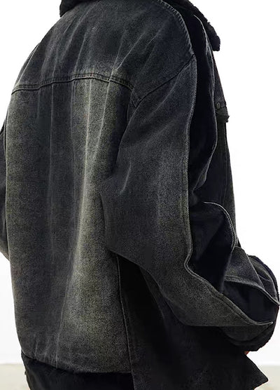 【0-CROWORLD】Classic washed denim design jacket  CR0065