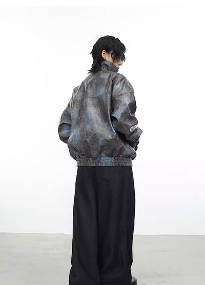 【0-CROWORLD】Distortion marble design gradation color full over jacket  CR0052