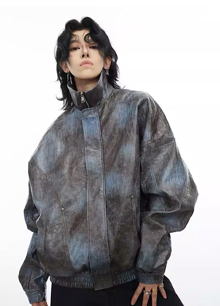 【0-CROWORLD】Distortion marble design gradation color full over jacket  CR0052