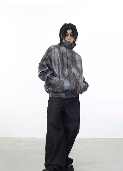 【0-CROWORLD】Distortion marble design gradation color full over jacket  CR0052