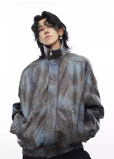 【0-CROWORLD】Distortion marble design gradation color full over jacket  CR0052