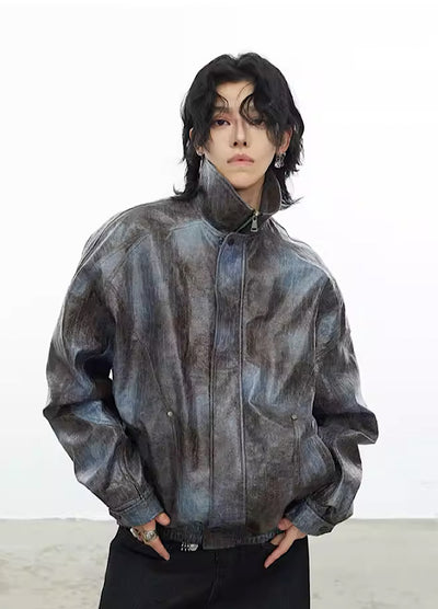 【0-CROWORLD】Distortion marble design gradation color full over jacket  CR0052