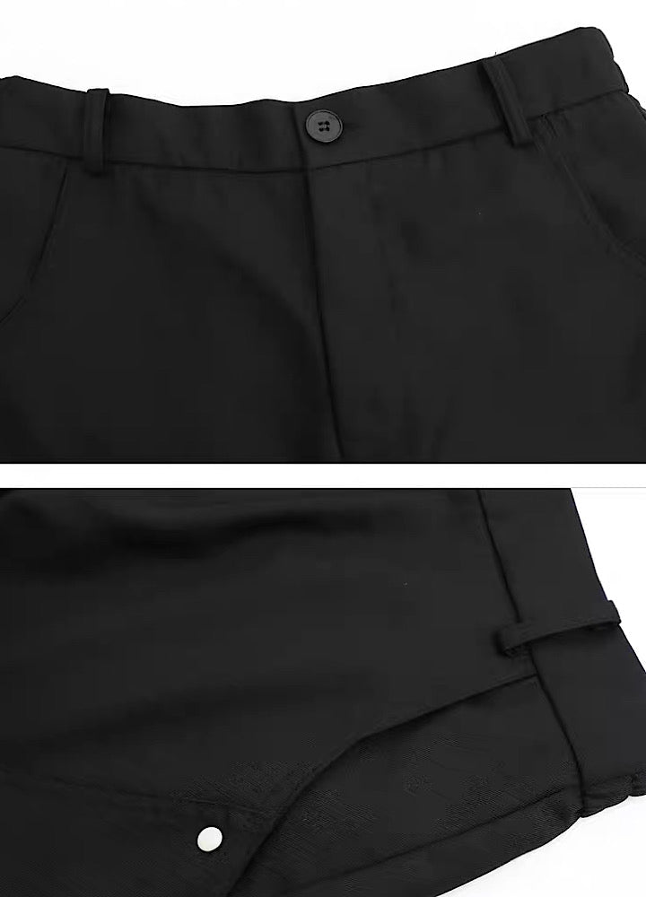 【CUIBUJU】Cut-out silhouette super wide straight pants  CB0036