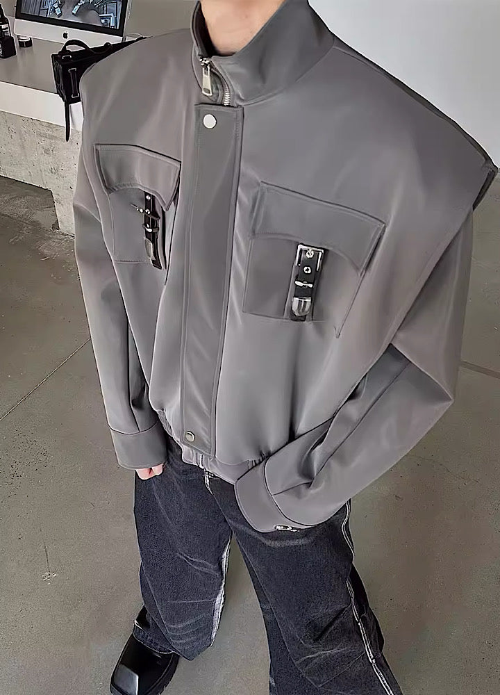 【MARTHENAUT】Belt patch double pocket design casual jacket  MH0019