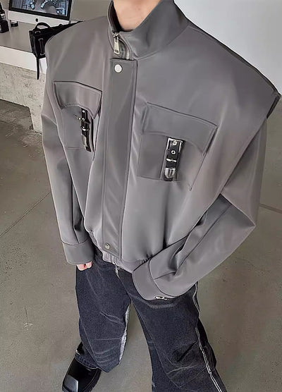 [MARTHENAUT] Belt patch double pocket design casual jacket MH0019