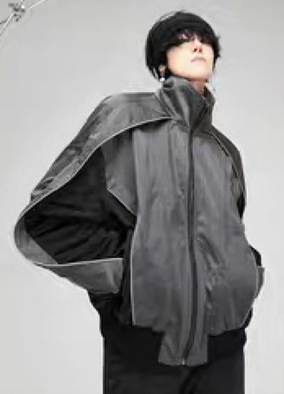 【0-CROWORLD】Dark color casual design sporty jacket  CR0071