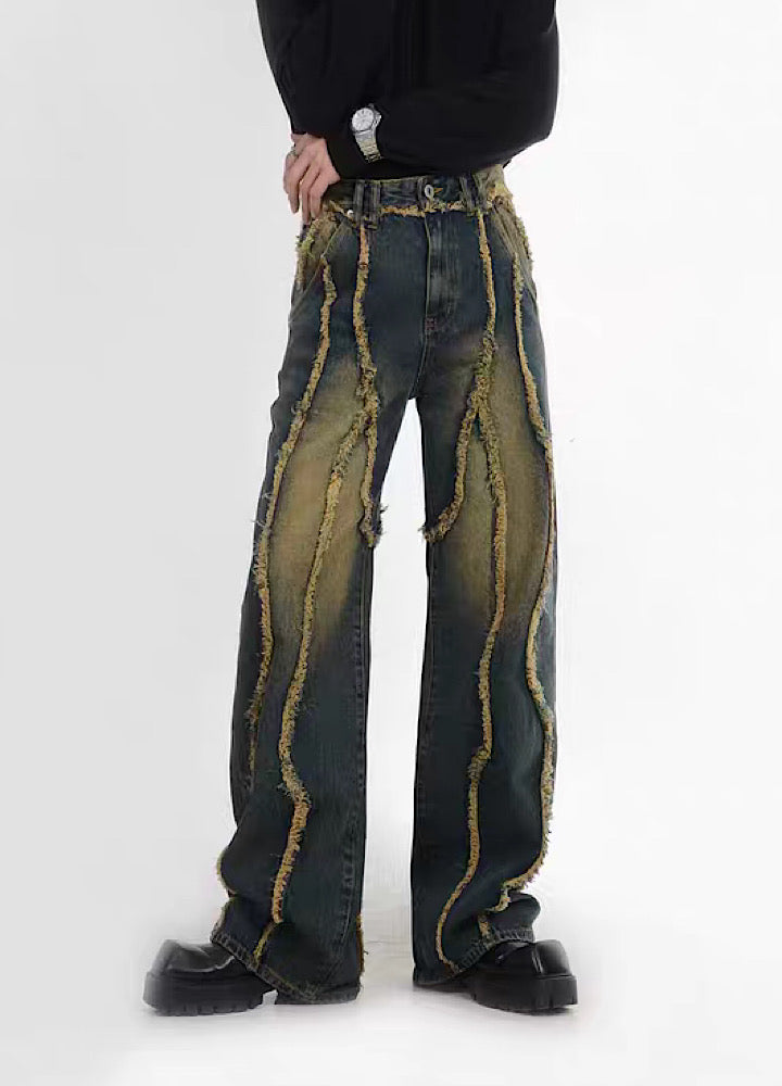 LUCE GARMENT] Full remake damaged line booth design denim