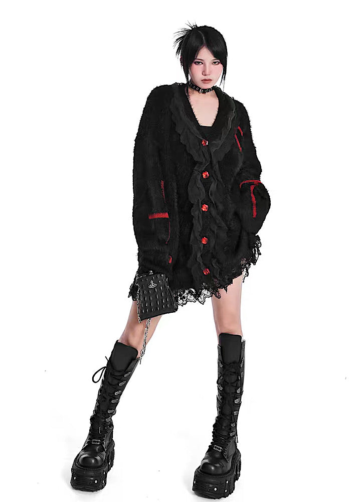 YUBABY] Red Heart Design Gothic Over cardigan YU0019 – HI-LANDER