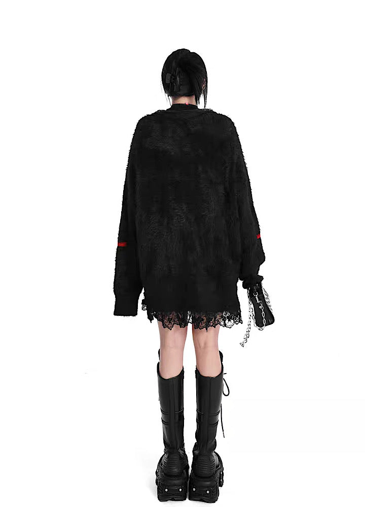 YUBABY] Red Heart Design Gothic Over cardigan YU0019 – HI-LANDER