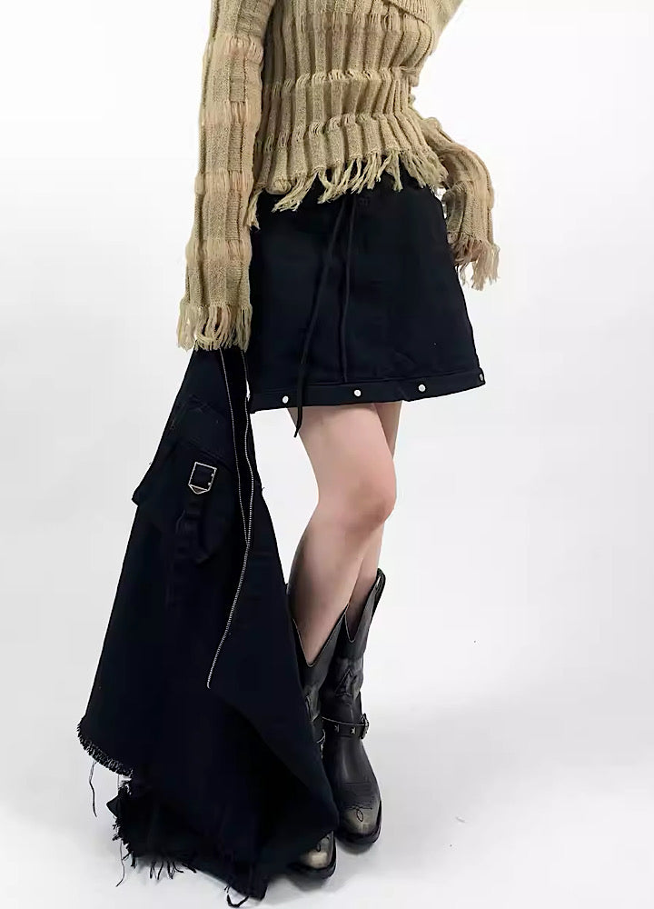 [Rouge] 2way reversible design gimmick skirt pants RG0007