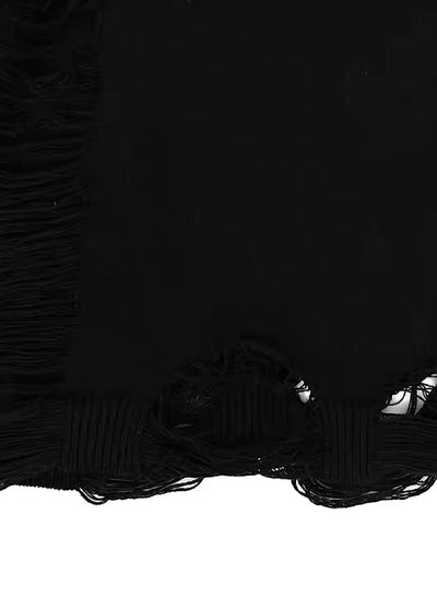 [YUBABY] Distressed design overment balaclava knit set YU0022