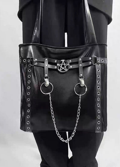 [BROKEN bone] Leather full metal design chain classic bag BB0004