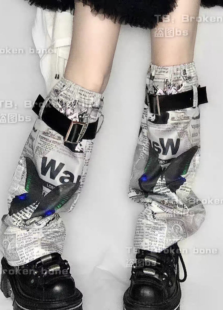 [BROKEN bone] Magazine style butterfly design full barrier leg warmers BB0007