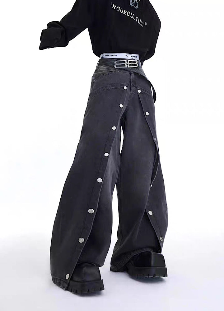[Culture E] Double Patchment Overdesign Silhouette Denim Pants CE0115