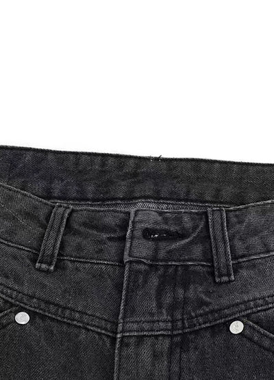 [Culture E] Double Patchment Overdesign Silhouette Denim Pants CE0115