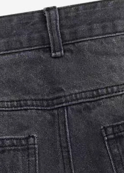 【Culture E】Double Patchment Overdesign Silhouette Denim Pants  CE0115