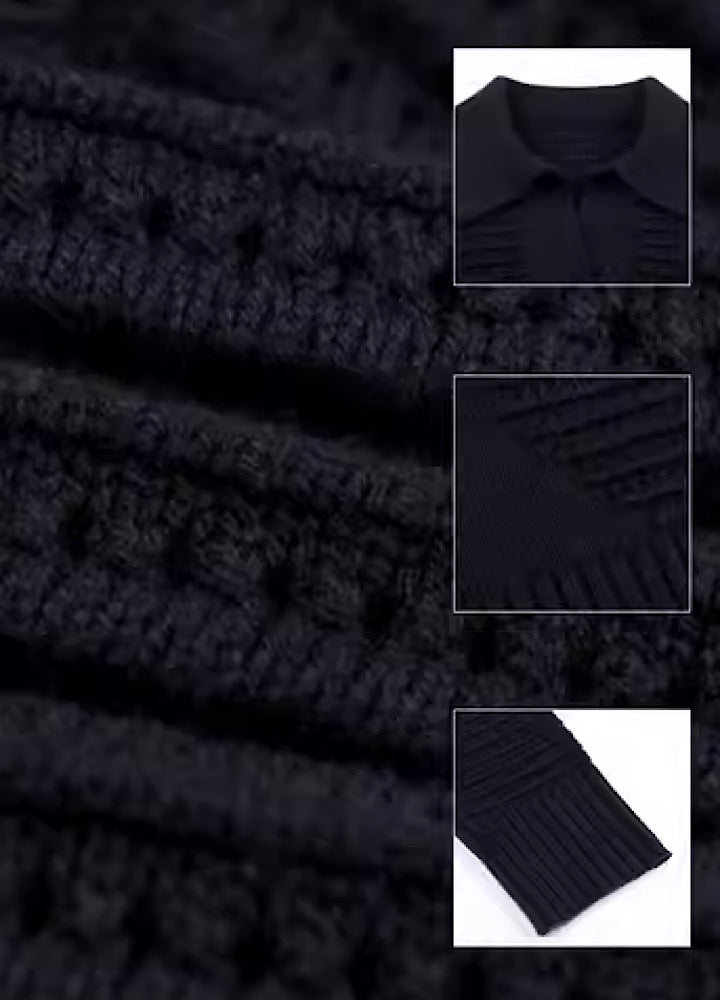 【0-CROWORLD】Mesh fabric simple casual design shirt knit  CR0056