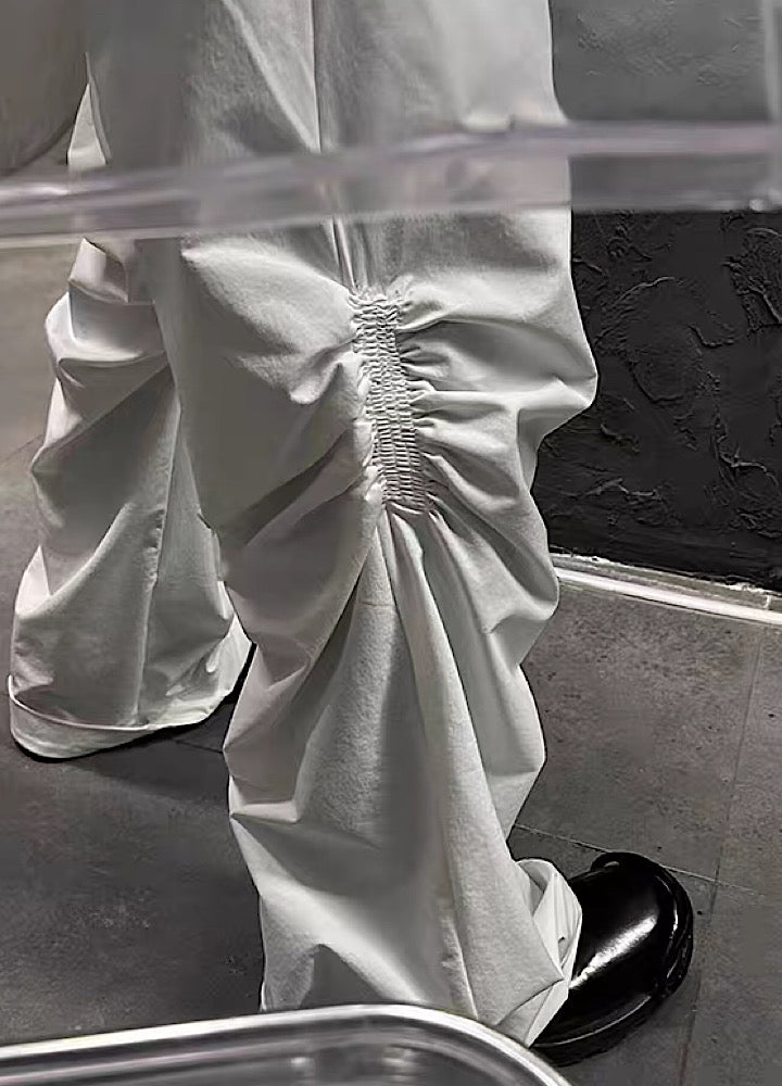 【Jmhomme】Multi-design silhouette white color cargo pants  JH0017
