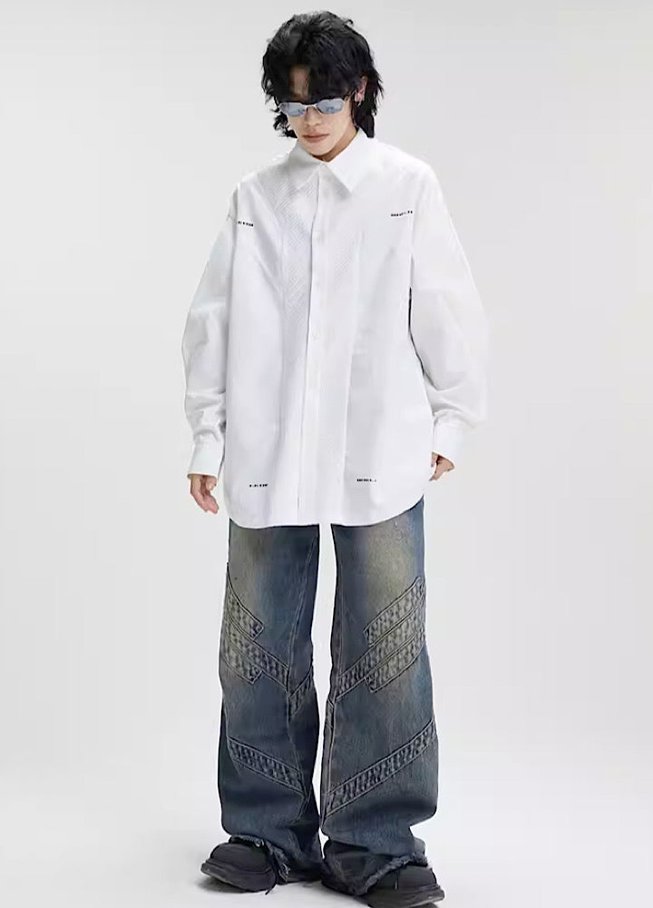 【0-croworld】Dudness Line Washed Design Denim  CR0044