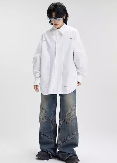 【0-croworld】Dudness Line Washed Design Denim  CR0044