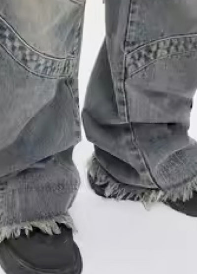 【0-croworld】Dudness Line Washed Design Denim  CR0044