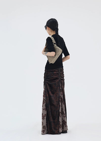 【FUZZYKON】Wipe design silhouette loose wide pants  FK0028