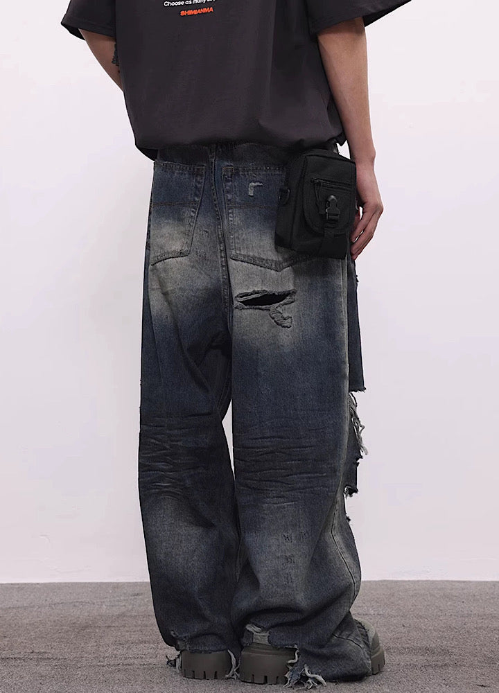 【BTSG】Basic washed and distressed denim pants  BS0013