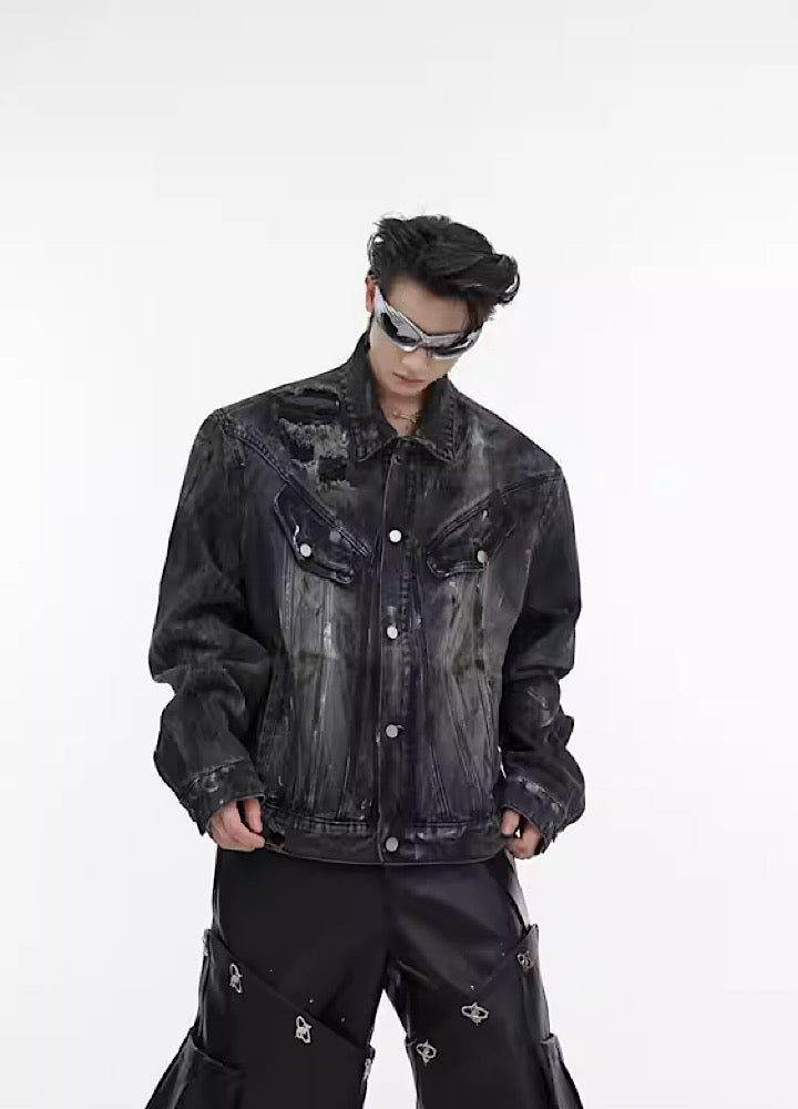 [Culture E] Gracie washed simple silhouette denim jacket CE0075