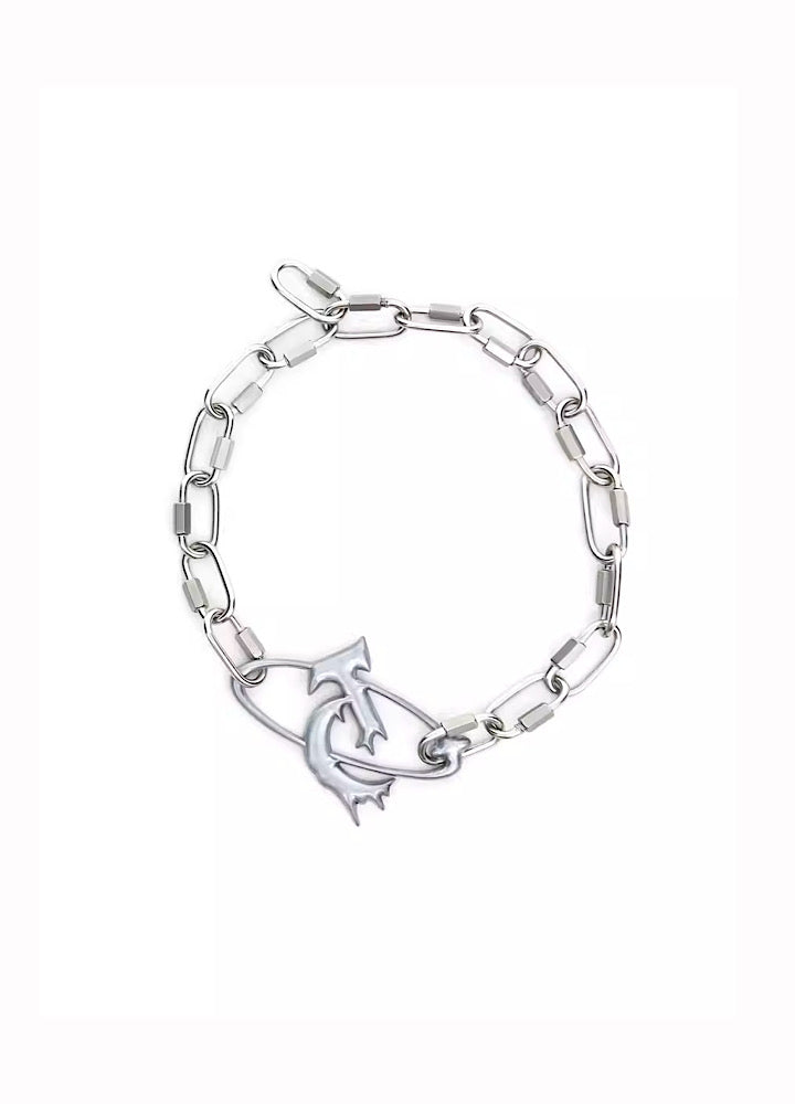 【Culture E】Brand logo simple design silver necklace  CE0080
