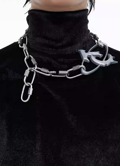 [Culture E] Brand logo simple design silver necklace CE0080