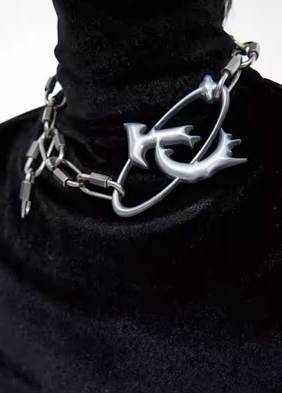 【Culture E】Brand logo simple design silver necklace  CE0080