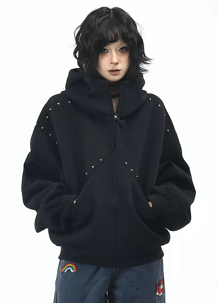 【OV】Devil Horn Design Overstitch Glow Hoodie  OV0003