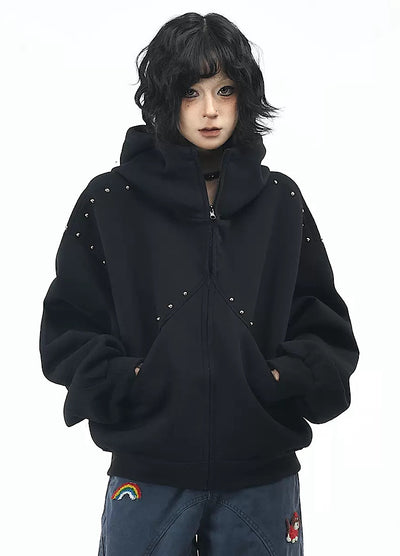 【OV】Devil Horn Design Overstitch Glow Hoodie  OV0003