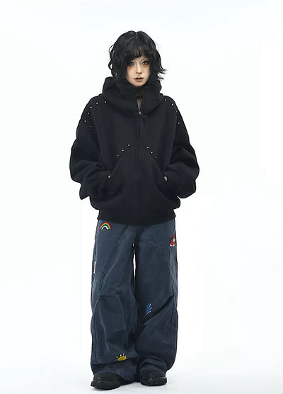 【OV】Devil Horn Design Overstitch Glow Hoodie  OV0003