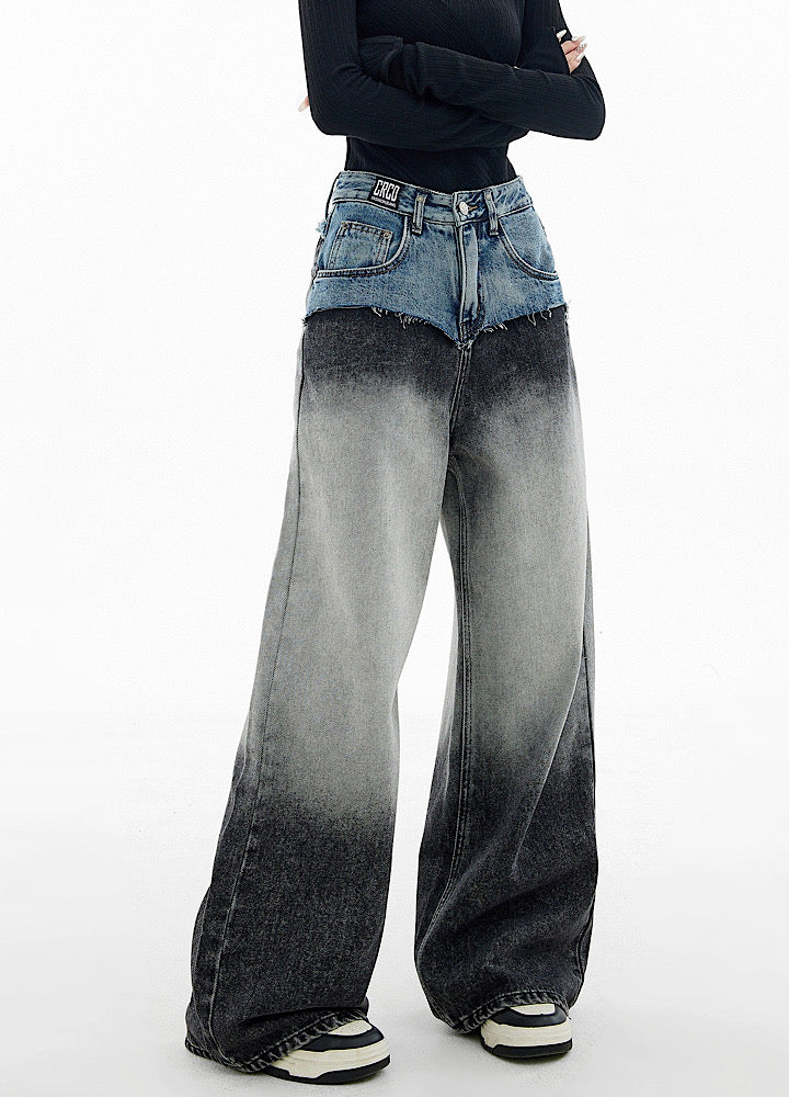 【EDX】Double gimmick fabric design grade washed denim pants  EX0021