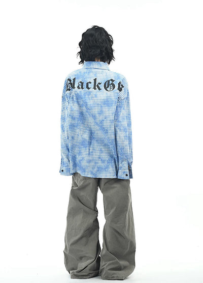 【OV】Spider web illustration design muted color long sleeve shirt  OV0004