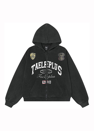 【OV】Wide over silhouette front design full zip hoodie  OV0007