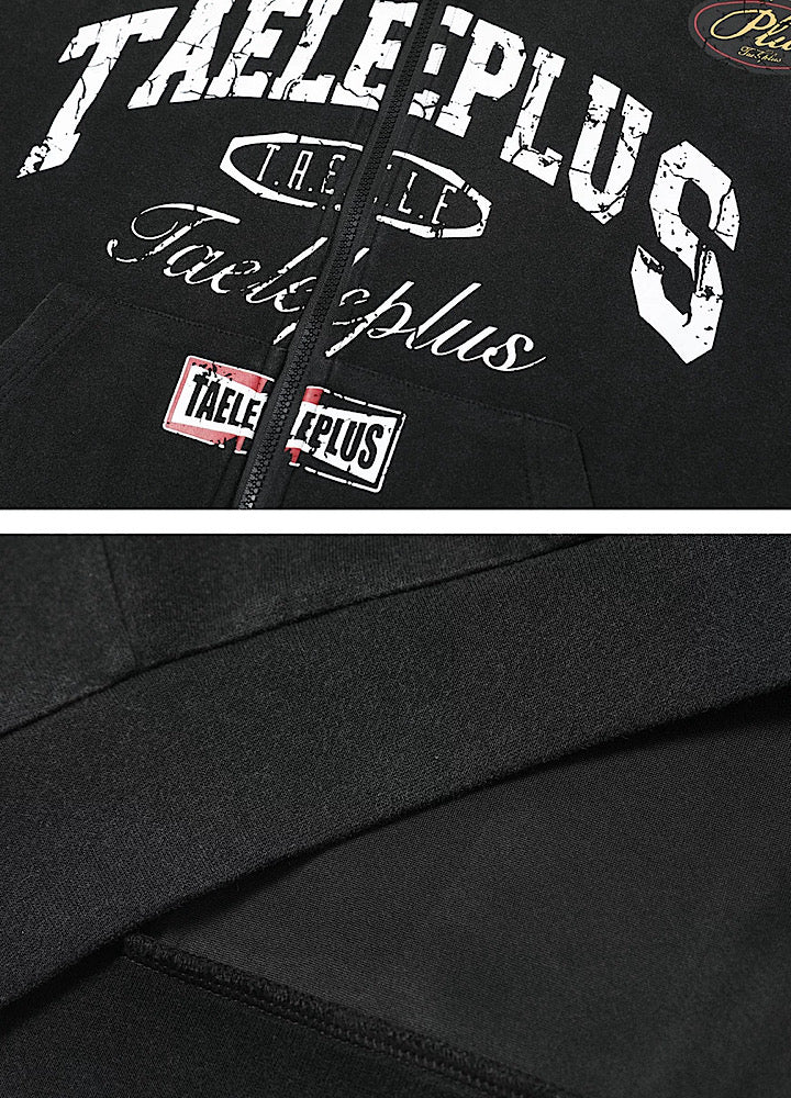 【OV】Wide over silhouette front design full zip hoodie  OV0007